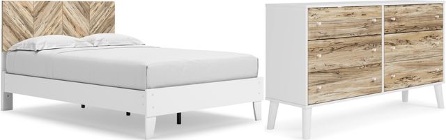 Signature Design by Ashley® Piperton 2-Piece Two-Tone Brown/White Full Panel Platform Bed Set-0