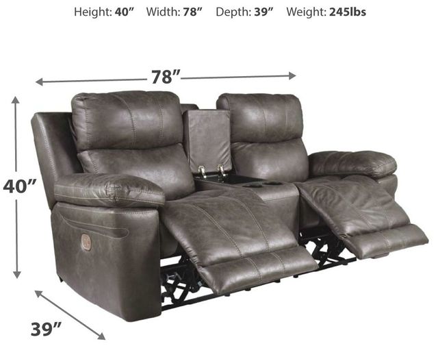 Signature Design by Ashley® Erlangen Midnight Power Reclining Loveseat-3