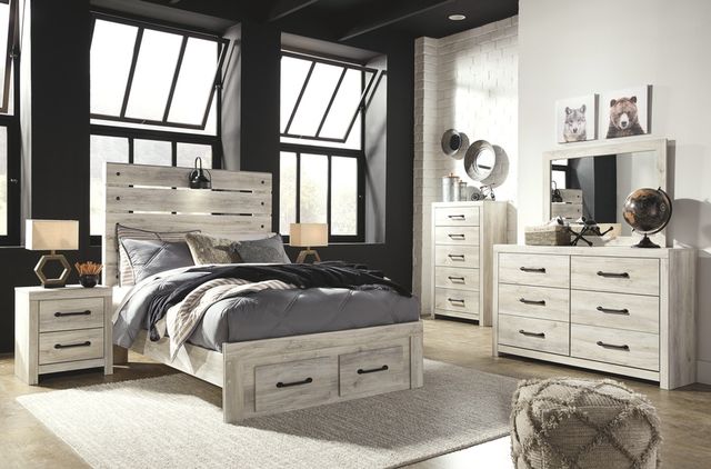 Signature Design by Ashley® Cambeck 4-Piece Whitewash Full Panel Bed Set-5