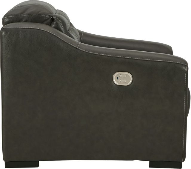 Signature Design by Ashley® Center Line Dark Gray Power Recliner and Adjustable Headrest-2