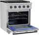 Hauslane HausPro 30" Stainless Steel Pro-Style Dual Fuel Range with Black Stainless Steel Knobs-4