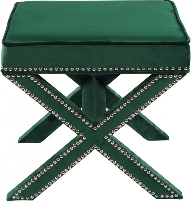 Meridian Furniture Nixon Green Velvet Stool-1