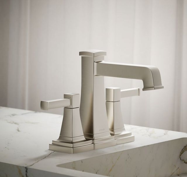 KOHLER® Riff® Vibrant Brushed Nickel 1.2 GPM Centerset Bathroom Sink Faucet-1