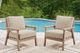 Signature Design by Ashley® Grover Beach 2-Piece Beige/Driftwood Plastic/Fabric Outdoor Lounge Chair-1