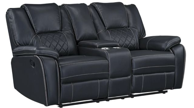 Inspired Home 4036 Diamante Black Manual Reclining Loveseat-0