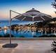 Furniture of America® Fera Gray Aluminum/Polyester Outdoor Umbrella with Large Base-1