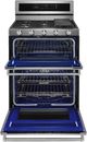 KitchenAid® 30" Stainless Steel Freestanding Dual Fuel Double Oven Range-3