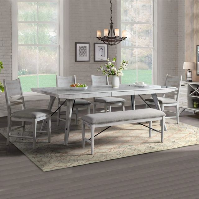 Intercon Modern Rustic Weathered White Dining Bench-1