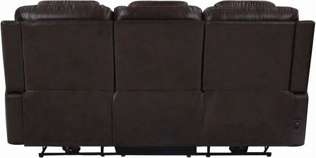 Coaster® North Dark Brown Cushion Back Power Headrest Sofa-3