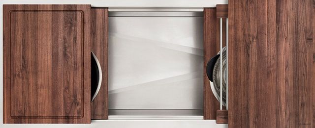 The Galley® American Black Walnut Ideal Workstation 4S with Five Tool Culinary Kit-0