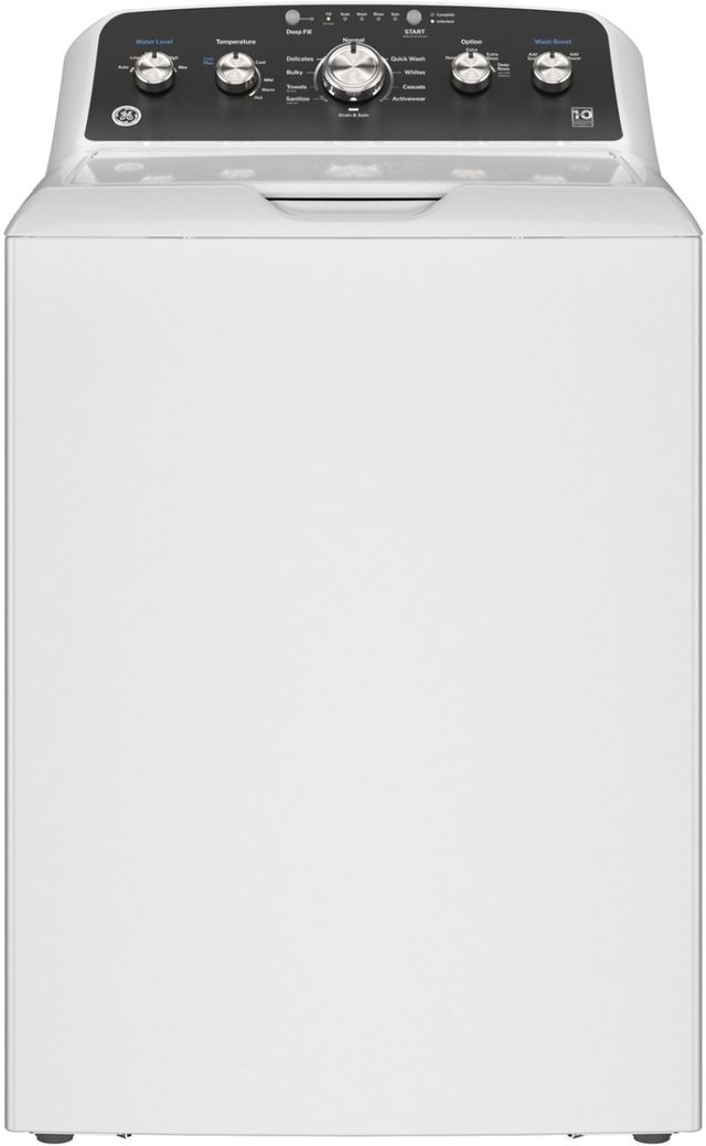 GE® 4.5 Cu. Ft White Agitator Top Load Washer with Stainless Steel Basket, Cold Plus and Wash Boost-0
