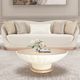 Michael Amini® La Rachelle Chardonnay/Medium Champagne Sofa-1