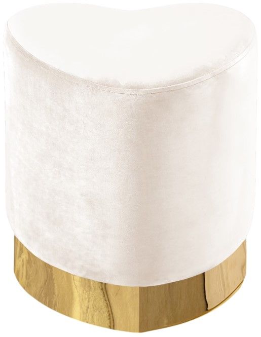 Meridian Furniture Heart Cream Upholstered Stool-0