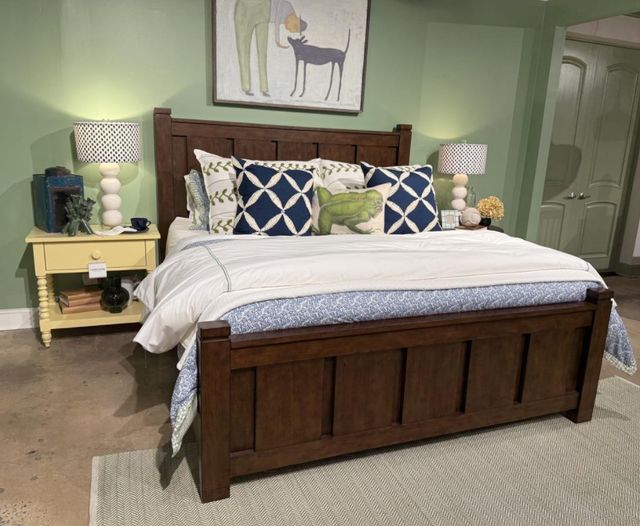 Legacy Classic Lake House Pinecone King Upholstered Panel Bed-1