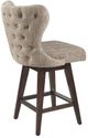 Olliix by Madison Park Camel/Brown Hancock High Wing Back Button Tufted Upholstered 32" Swivel Bar Stool-2