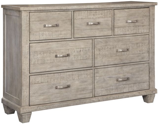Benchcraft® Naydell 3-Piece Rustic Gray King Panel Bed with Storage Set-2