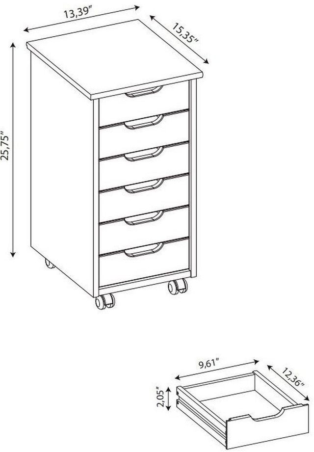 Linon Rudy Gray Rolling Storage Cart-2
