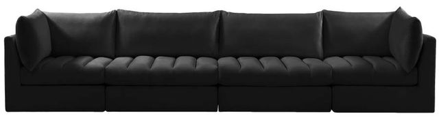 Meridian Furniture Jacob Black 140" Modular Velvet Sofa-1
