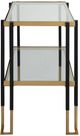 Uttermost® Kentmore Glass Top Glass Side Table with Brushed Gold and Matte Black Frame-4