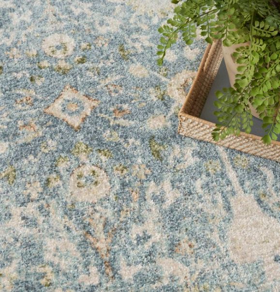 Nourison Home™ Astra Machine Washable Teal Beige 5'x7' Area Rug-2