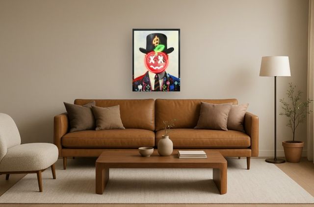 Classy Living Luminous Neon Apple Face Wall Art-1