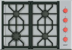 Wolf® 30" Natural Gas Stainless Steel Transitional Cooktop