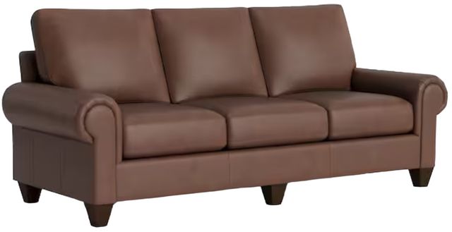 Bassett® Furniture Customizable Benchmade Premier Leather Large Panel Arm Sofa-0