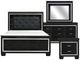 Homelegance® Allura 4-Piece Black Queen Panel Bedroom Set-0