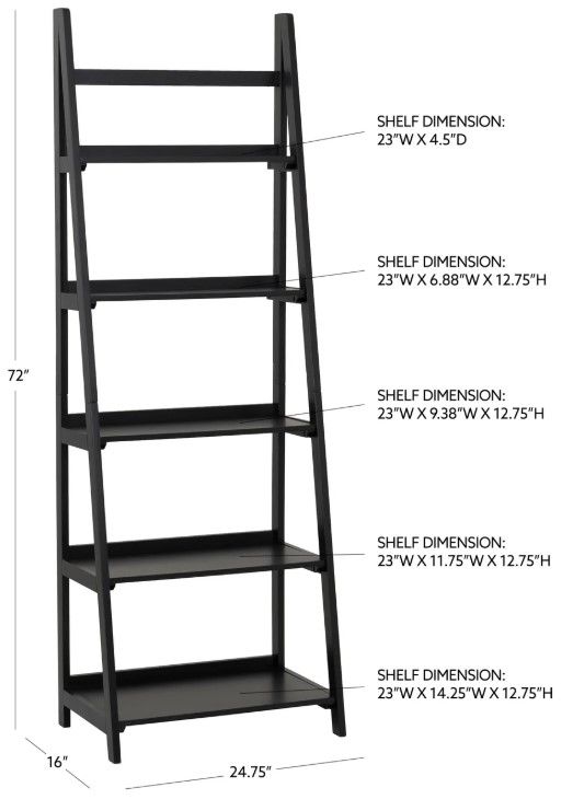 Linon Cosgrove Black Bookcase-2
