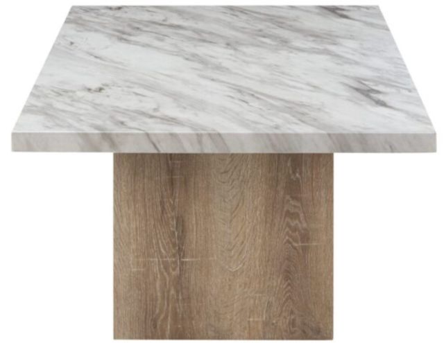 Global Furniture USA T02 White Coffee Table with Natural Base-2