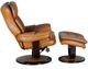 BarcaLounger® Roscoe Roman Orange Swivel Reclining Pedestal Chair and Ottoman Set-2