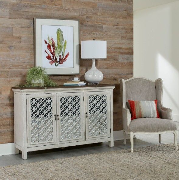 Liberty Furniture Westridge Antique White/Brown 56" Accent Cabinet-1