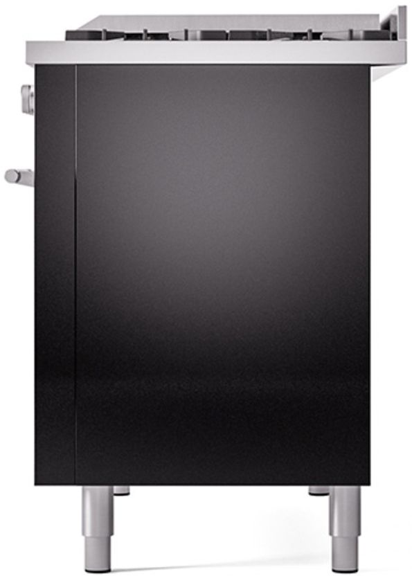 Ilve® Professional Plus II 48" Glossy Black Pro Style Dual Fuel Range-3
