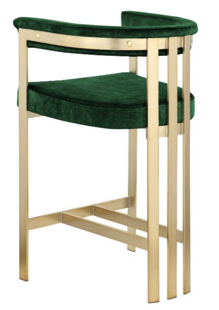 Meridian Furniture Marcello Green/Brushed Brass Counter Stool-2