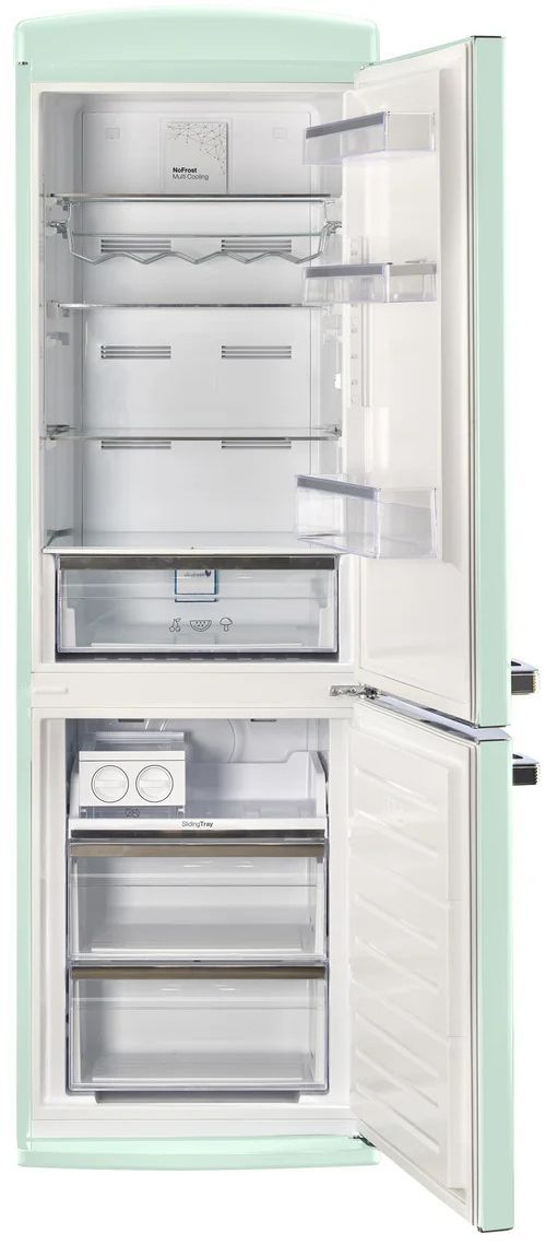 Unique® Appliances Classic Retro 24" 11.7 Cu. Ft. Summer Mint Green Counter Depth Bottom Freezer Refrigerator-1