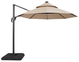 american furniture store patio umbrellas denver Furniture of America® Aurora Beige Aluminum/Polyester Fabric Outdoor Patio  Umbrella with Base and LED | Carolina Furniture Concepts