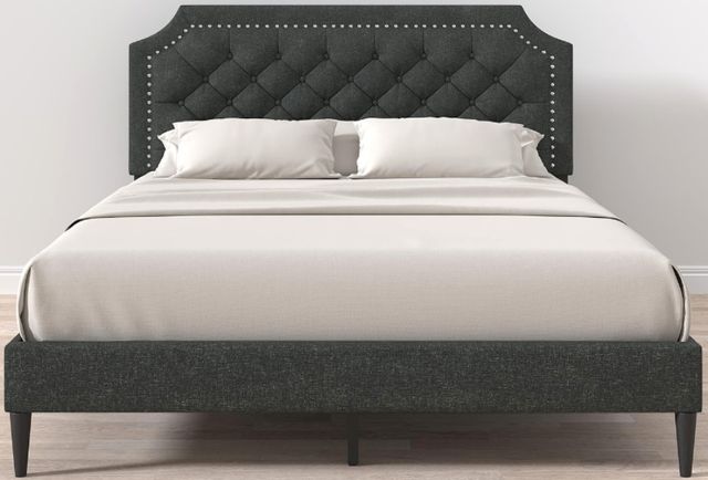 American Wholesale Furniture Hanfield Gray Queen Upholstered Bed-0