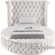Meridian Furniture Luxus Cream Twin Upholstered Sleigh Storage Bed-1