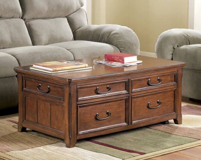 Signature Design by Ashley® Woodboro 3-Piece Dark Brown Living Room Table Set-3