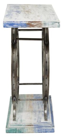 Deco Marche Blue/White Console Table with Black Base-2