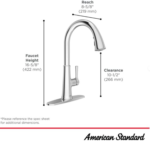 American Standard Renate Matte Black Single-Handle Pull-Down Dual Spray Kitchen Faucet-1