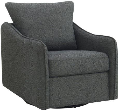 Coaster® Madia Boucle Charcoal Grey Upholstered Swivel Glider Chair-0