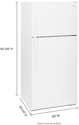 Whirlpool® 28" 14.3 Cu. Ft. White Top Freezer Refrigerator-2