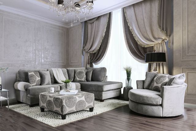 Furniture of America® Bonaventura 2-Piece Gray Right-Arm Facing Sectional and Chaise-1