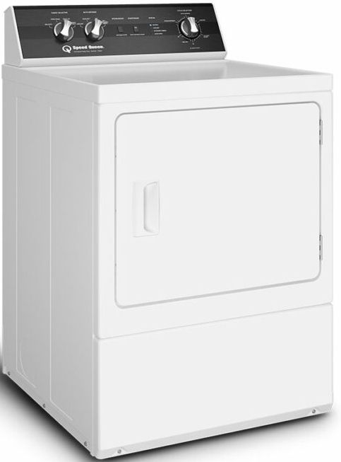 Speed Queen® DR5 7 Cu. Ft. White Front Load Gas Dryer-1