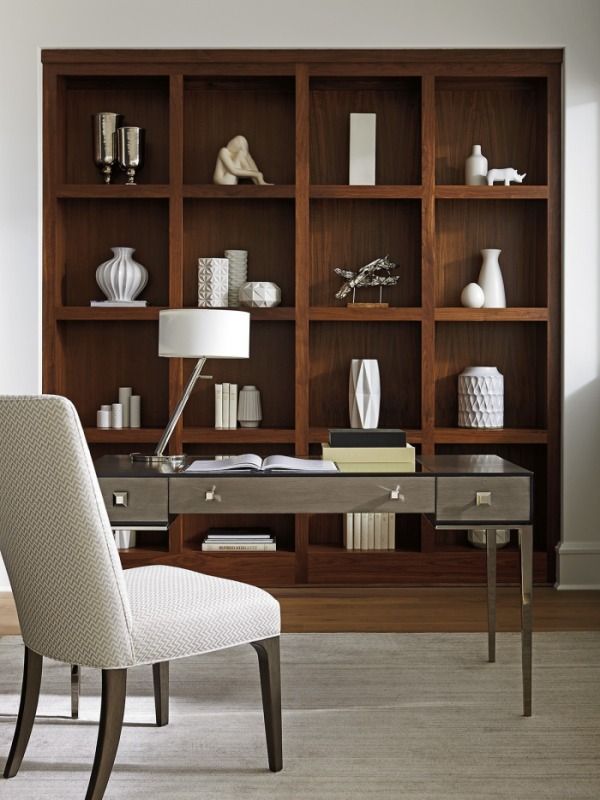 Lexington Home Ariana Foreau Charcoal Gray/Platinum Writing Desk-1