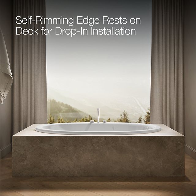 KOHLER® Sunward® White 72" x 42" Whirlpool Bath-3