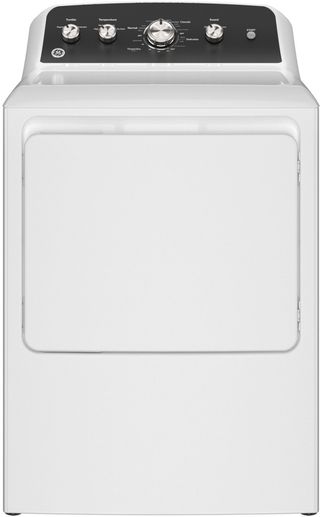 GE® 7.2 Cu. Ft. White Gas Dryer with Up To 120 ft. Venting and Extended Tumble