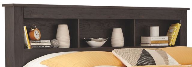 Signature Design by Ashley® Reylow Dark Brown King Bookcase Headboard-0