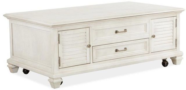 Magnussen Home® Newport Alabaster Cocktail Table with Casters-2